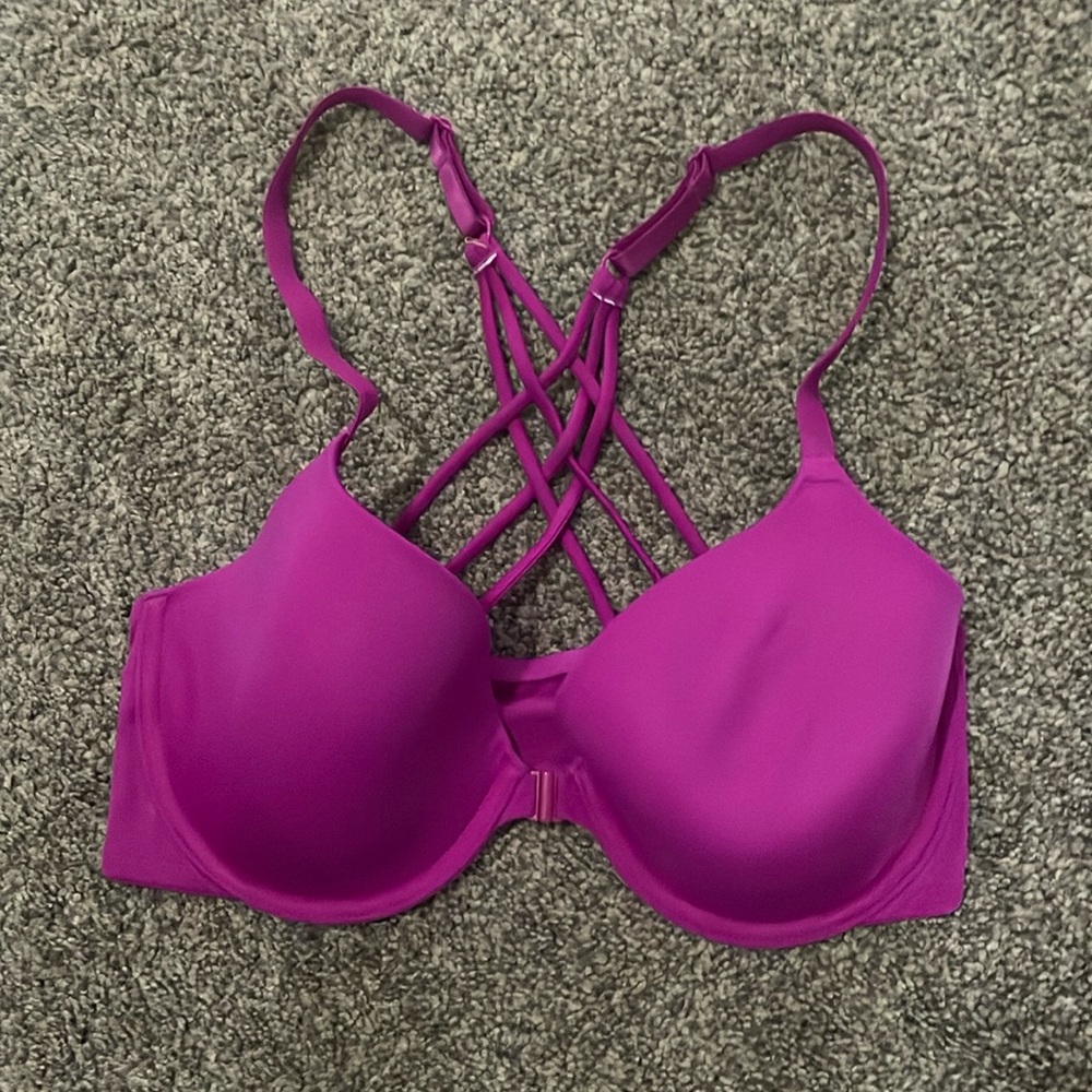 Front close pink underwire bra by Pink by Victoria Secret